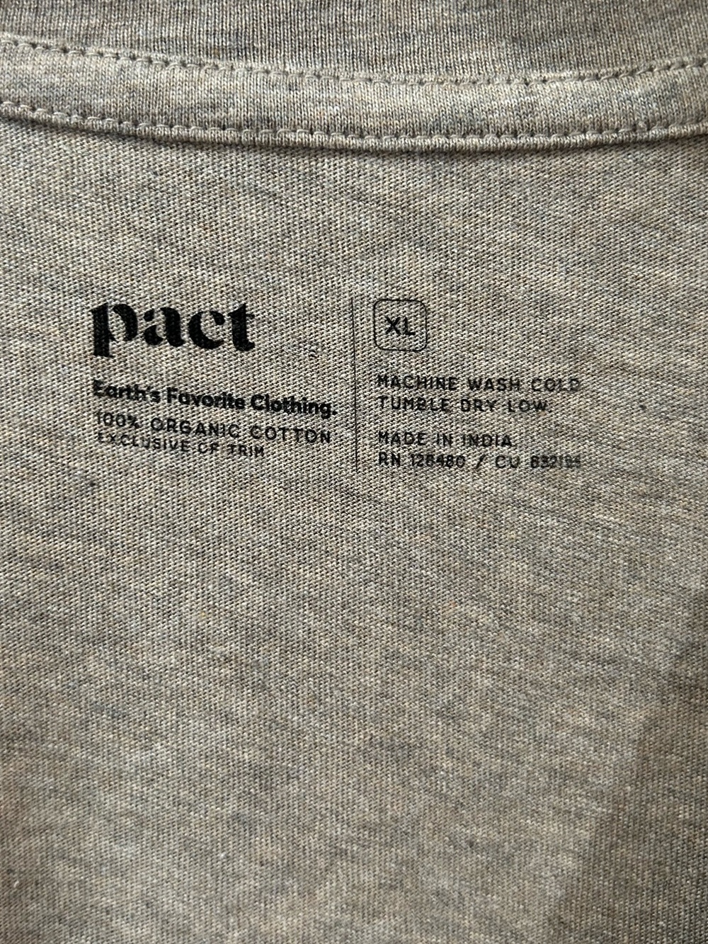 Pact Maternity Tank Top XL stucco heather Organic Cotton ruched NWOT - Picture 8 of 8